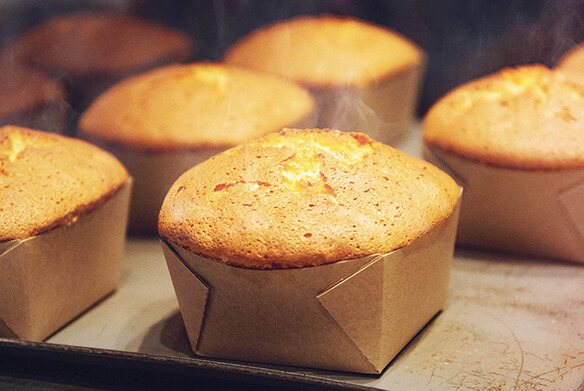 ショップ内のカステラ工房